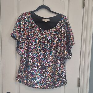 Vine & Love Vibrant Sequin Blouse
